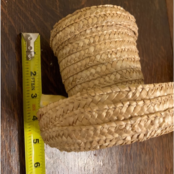 VTG Mini Clip-On Lamp Shades Pair Wicker Mad Hatter's Top Hat Shaped & Bows - Picture 11 of 11